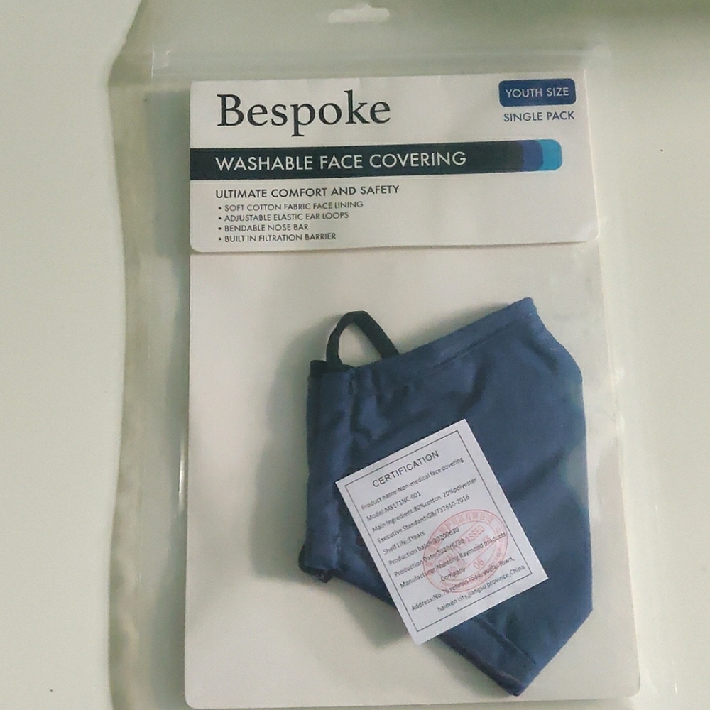 Bespoke washable face covering youth size